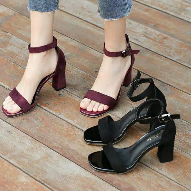 Sandal Heels Hak Tahu Wanita Tali Strapy/Sendal Pesta Cewek Kekinian Terbaru