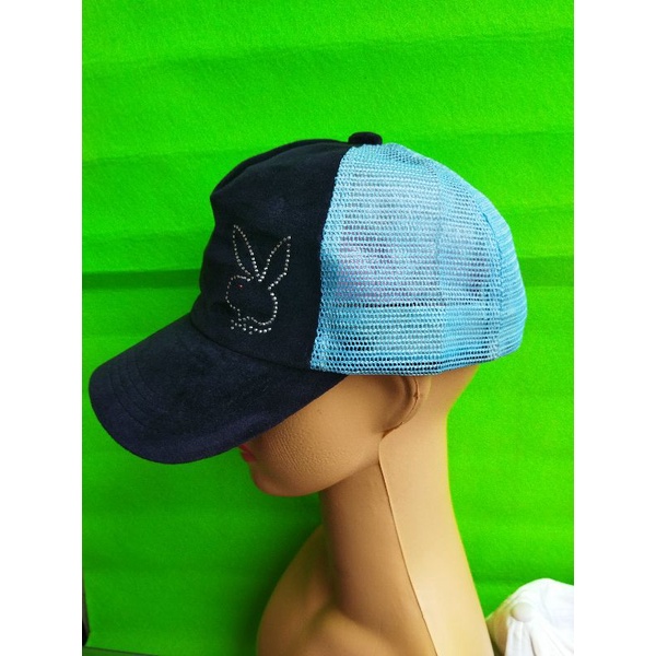 topi pria wanita second jaring trucker logo playboy kelinci