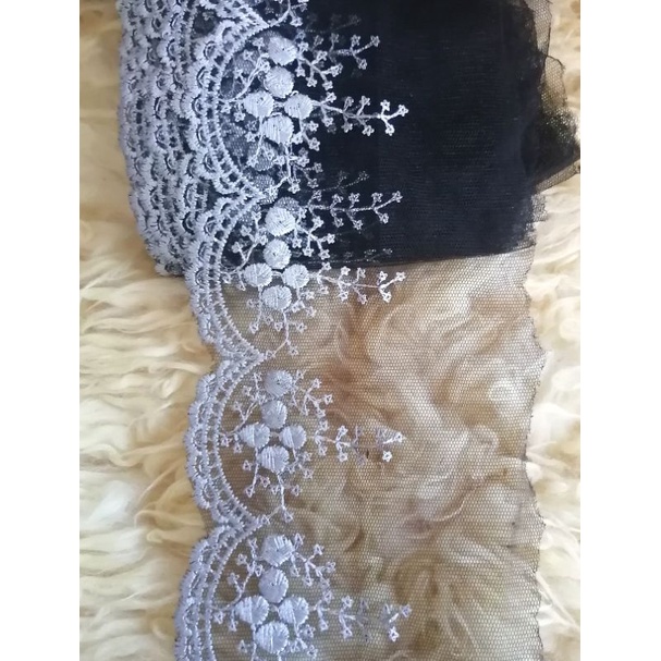 renda bordir tile pinggiran salur lebar 9 cm (harga per meter)