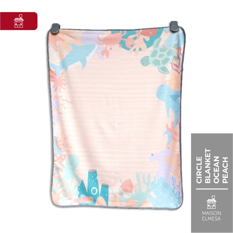 [PROMO LAST STOCK Circle Blanket - Bisa Tambah Nama] Maison Elmesa Selimut Bayi - Ocean Coral Circle