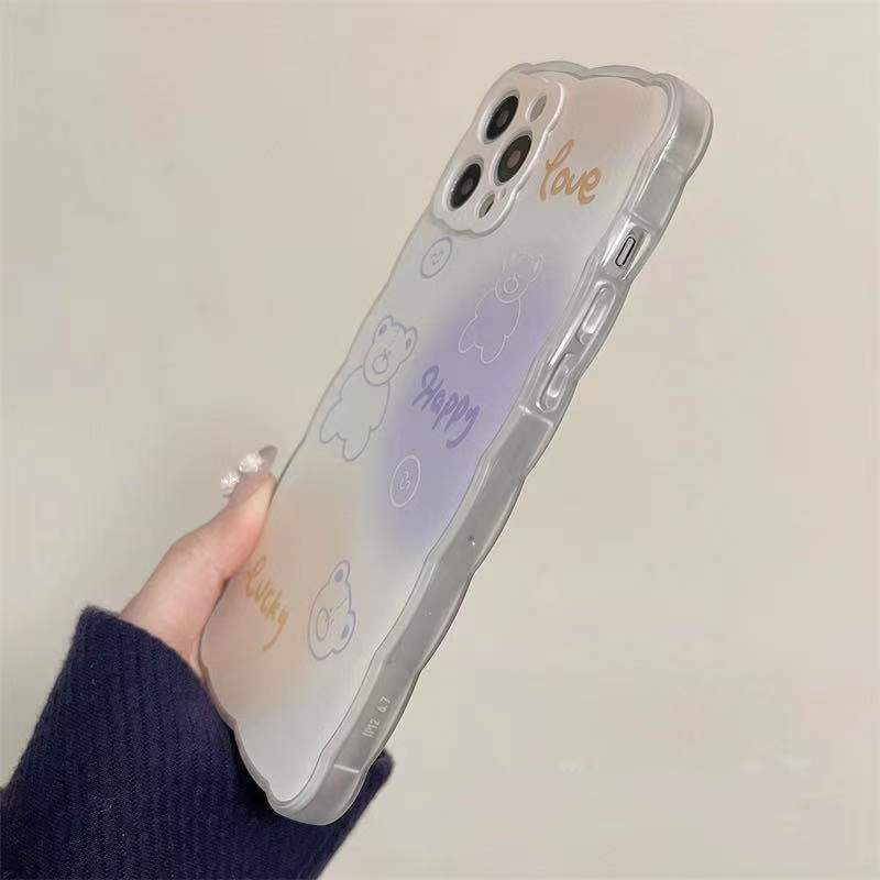 Case Pelindung Handphone Motif Beruang Untuk IPhone 13 / 12 Pro Max / 11 / XS / XR / X / 8 / 7 / 6 / Plus Mini