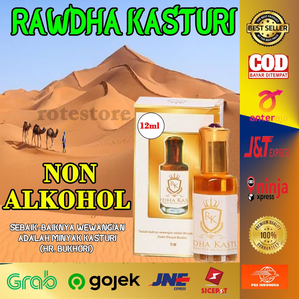 #PARFUM Kasturi Rawdha Minyak Wangi Kasturi Original Asli Arab Kijang Kuning Kasturi Terbaik