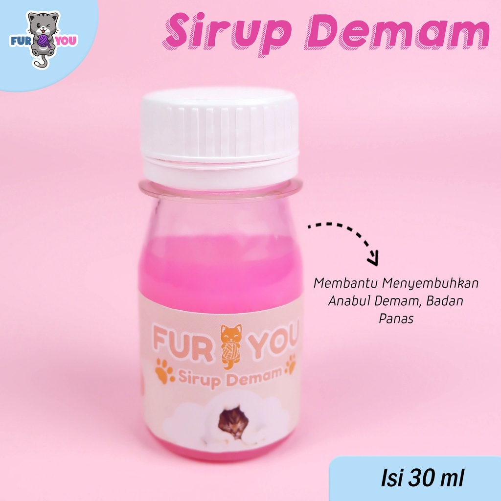 Fur You Sirup Demam untuk Menurunkan Panas Demam Anabul Kucing Suhu dan Demam Tinggi