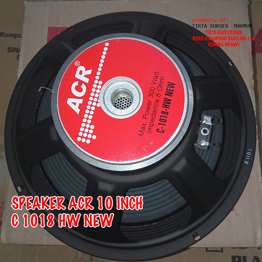 Speaker 10 Inch Full Range ACR C 1018 HW NEW