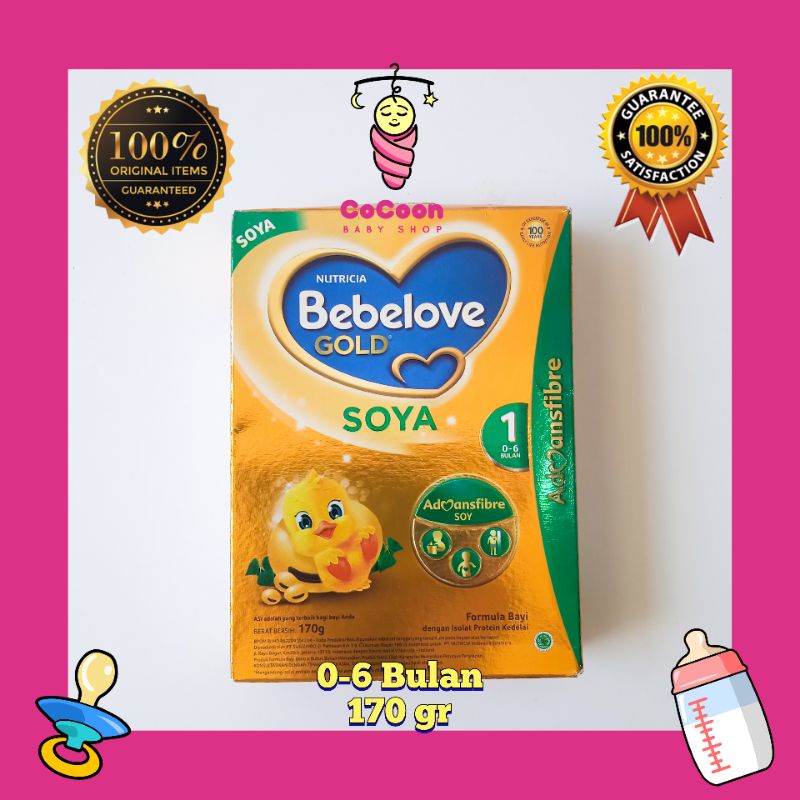 Susu Formula Bayi Kedelai Bebelove Gold Soya 1 0-6 Bulan 170 g 170gr