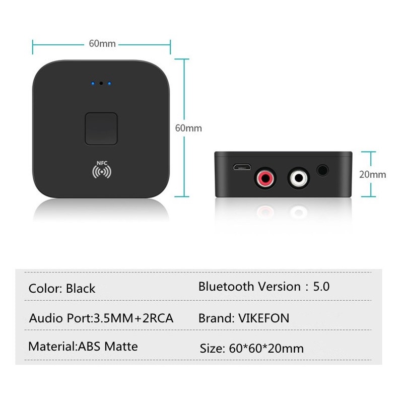 Stereo Audio NFC Bluetooth 5.0 Receiver Mini Universal 10M