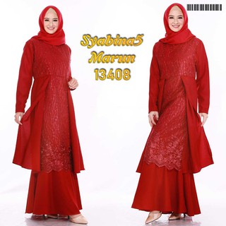  GAMIS  PESTA TILE BORDIR  MEWAH  SYABINA 5 Shopee Indonesia