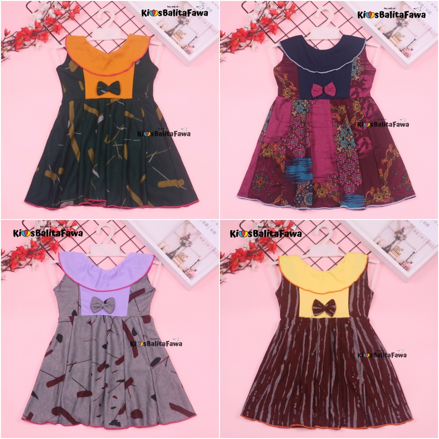 Dress Cantika uk 2-3 Tahun / Dres Yukensi Grosir Baju Anak Perempuan Harian Gaun Pesta Polos Branded