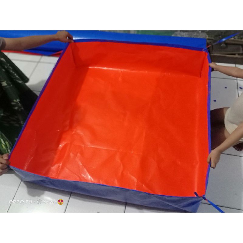 TERPAL KOLAM IKAN KOTAK KOLAM TERPAL TYPE A12 KOREA ORIGINAL UKRAN 100X100X25