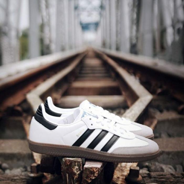 Sepatu Adidas Samba OG Classic Leather Kulit White Putih Gum - Sneakers Pria Un-Original Premium