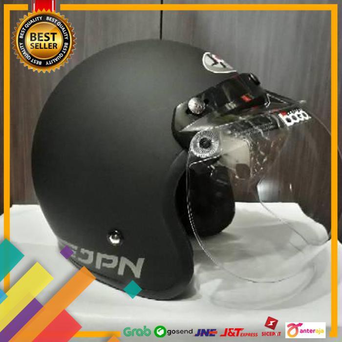 ON SALE.. HELM BOGO JPN RETRO HITAM DOP KODE 952 ..TERMURAH