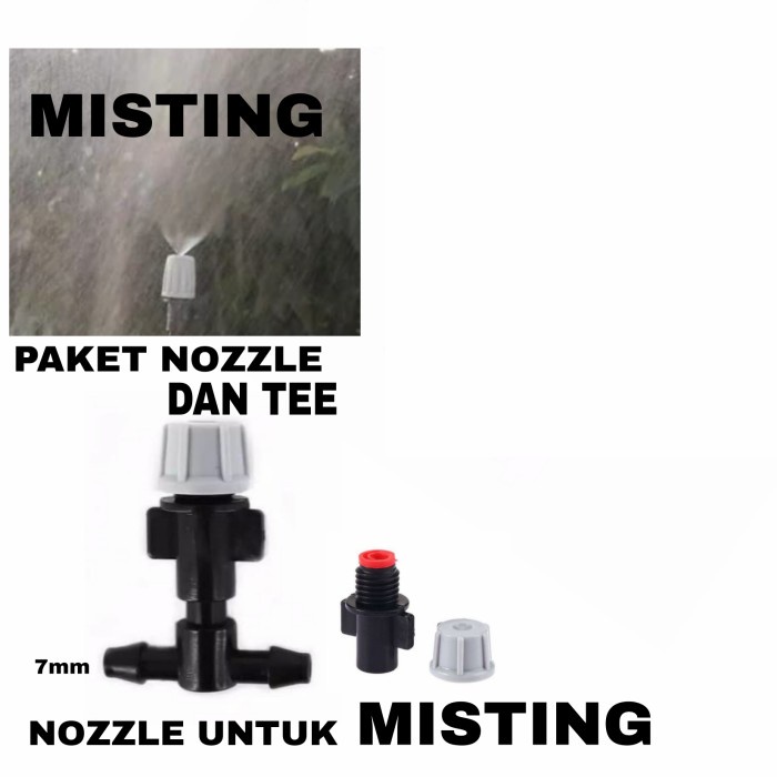 SPRAYER MISTING NOZZLE ABU ABU + NEPEL TEE 7MM / EMBUN / FOGGER