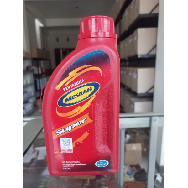 Oli mesin mesran super SAE 20/50W kemasan 800ML &amp; 1L