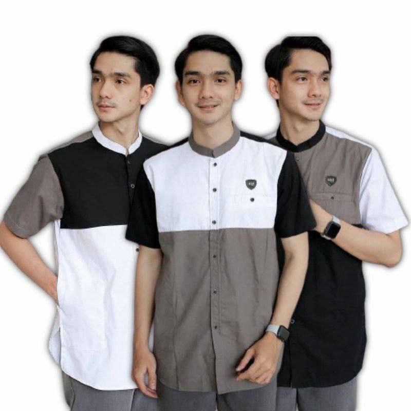 Ori Aksara Batik - Baju Koko Kurta Dewasa Lengan Pendek Material Catton Toyobo Adem Serap Keringat S