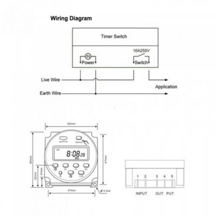 Dc 12v Digital Timer Programmable Switch Auto On/Off - Versi AutoLock