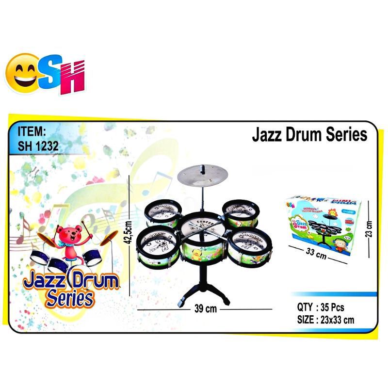 SH 1232 MAINAN ANAK LITTLE JAZZ DRUM SET 6 IN 1 / MAINAN ANAK KECIL