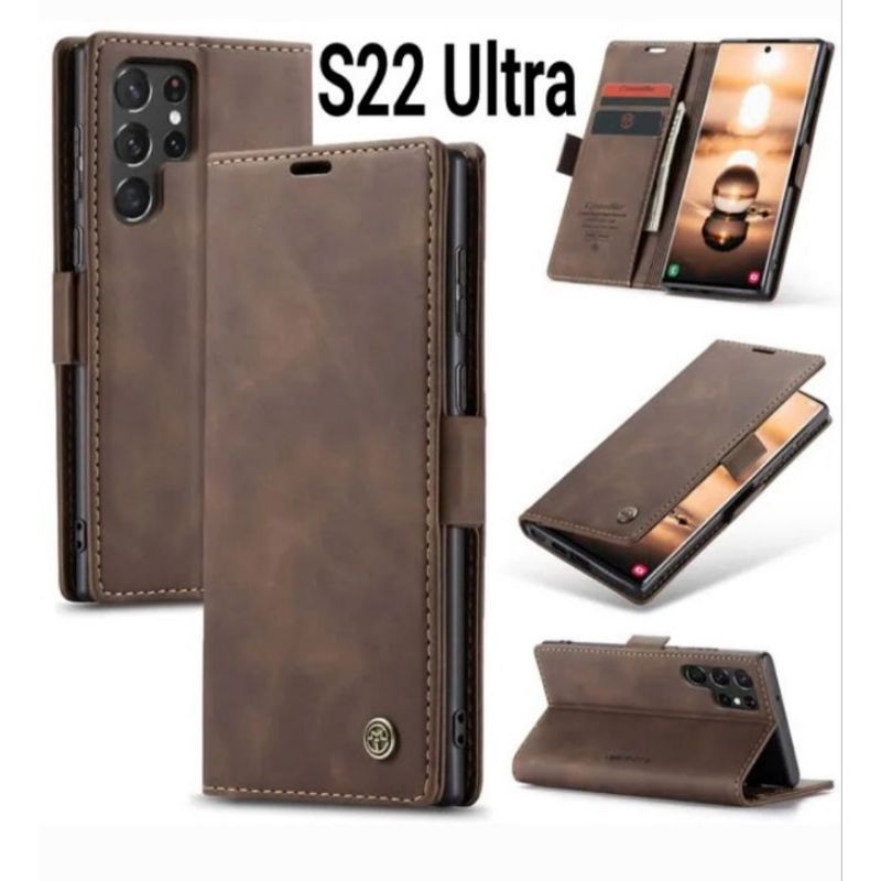 Flip Case Samsung S22 S22 Plus S22 Ultra 5G Original CASEME Leather Wallet Casing S22Plus S22Ultra