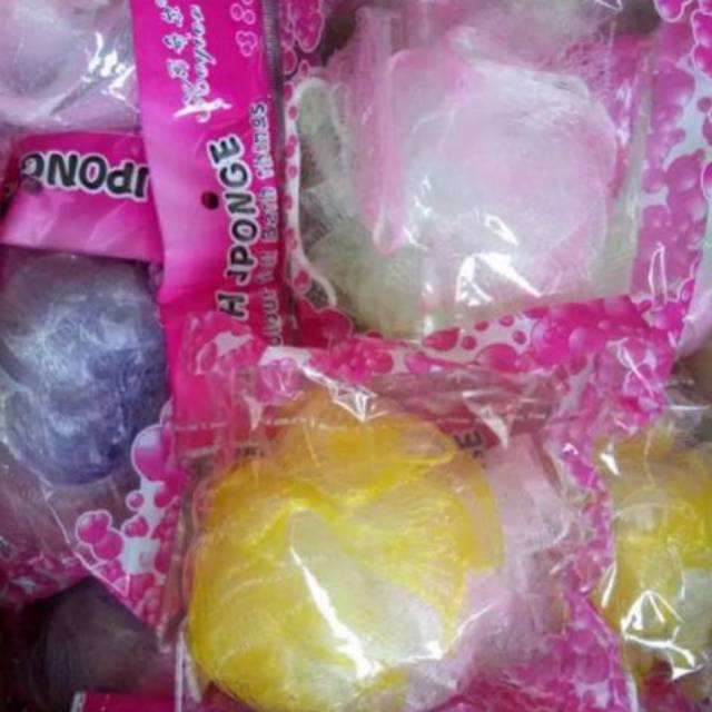 SPON MANDI - BATH SPONGE RAINBOW  WARNA WARNI 50 GR