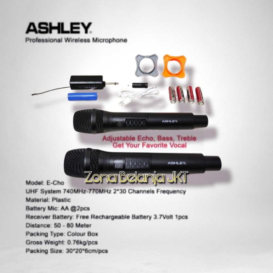 Mic Wireless ASHLEY E-CHO ECHO ORIGINAL ASHLEY ECHO UHF 2 HANDLE