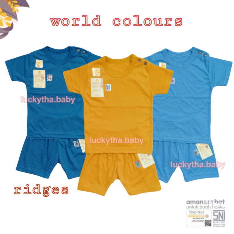 3pcs Setelan Felicia ,Ridges Pendek motif zebra dan Polos world colours nb.s.m.l.xl/ Setelan ridges polos / setelan ridges terbaru,setelan polos