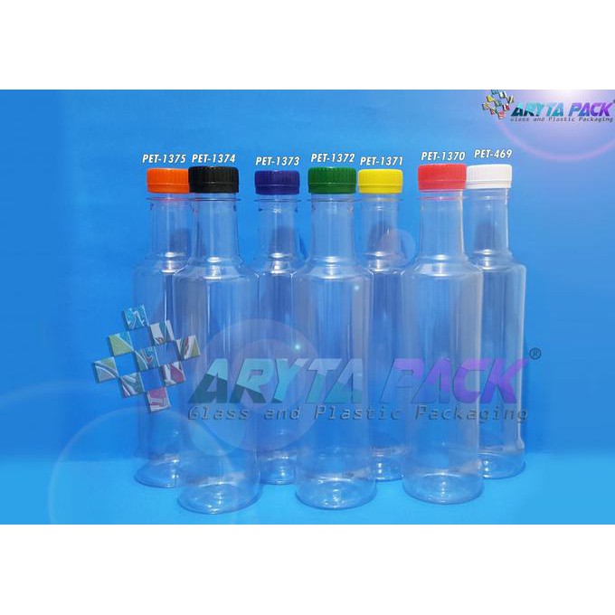 PET1375. BOTOL PLASTIK 350ML PET MINUMAN MARJAN KECIL TUTUP ORANGE