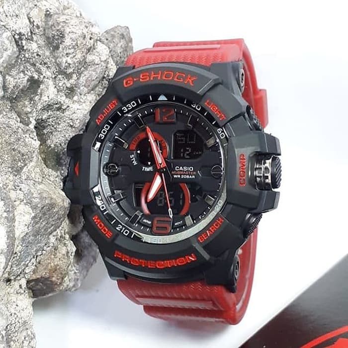 Jam Tangan Gshock GA201 Water Resist Bisa Berenang - Hitam tali Merah