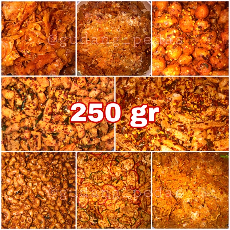 

Bareng / bakso goreng GP 1/4kg (250gr) Sablak / seblak / Makaroni / kripka kripik kaca / kripik singkong pedas / basreng / cimol / kulit ayam pedas bingit.pedasnya enak.wani coba ta rek