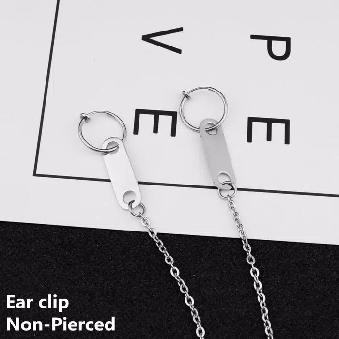 EE0401 - Anting JEPIT Tanpa Tindik Pria Wanita Kpop Korea BTS EXO GOT7