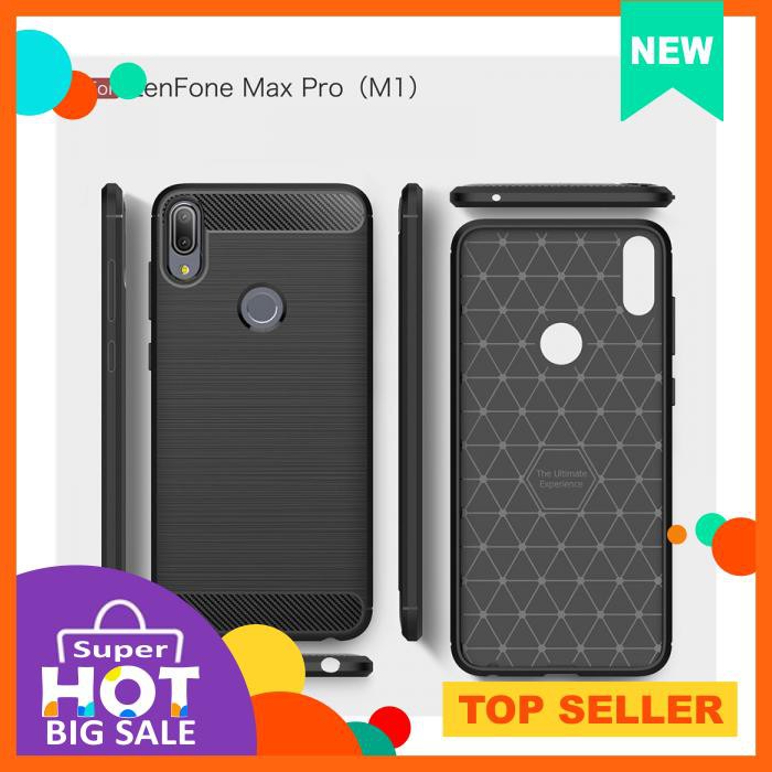Case Asus Zenfone Max Pro M1 Zb601Kl / Zb602Kl Carbon Fiber Premium Shockproof Hitam - Soft Case