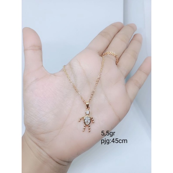 kalung perak 925 asli lapis emas kalung nori ukir +liontin variasi kalung fashion wanita import s925