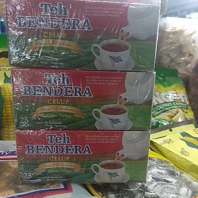 

Teh bendera celup teh, isi 1 pak isi 4 bks