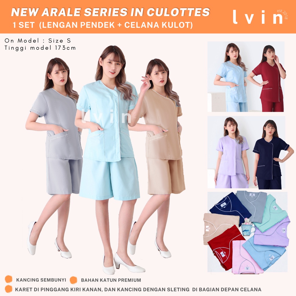 Baju Suster KULOT Lvin Arale/ Seragam Nanny / Nanny Uniform / seragam klinik