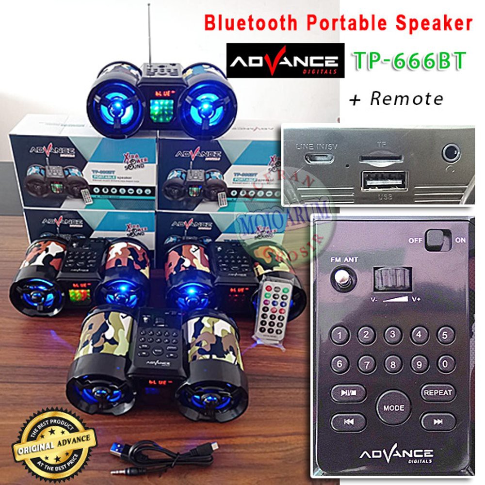 Speaker Bluetooth TP 666BT Advance Portable Memory Flashdisk TP666BT Berkualitas
