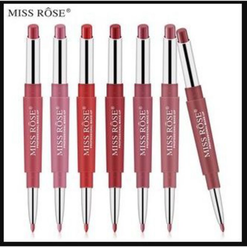 LIPSTIK MISS ROSE 2 IN 1 MATE
