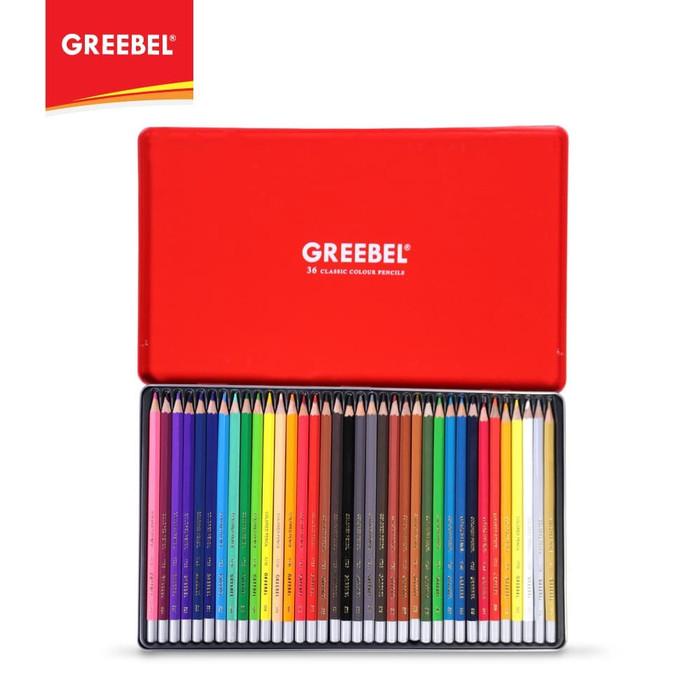 

GREEBEL 1736 Classic Colour Pencil TIN Case 36 Warna Best Seller