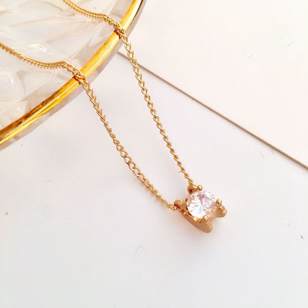 Hu Hu Hu Hu Hu Alat Bantu Pasang Kacamata♡ Kalung Rantai Alloy Dengan Liontin Kubik Zirconia Berkilau Mewah Untuk Wanita