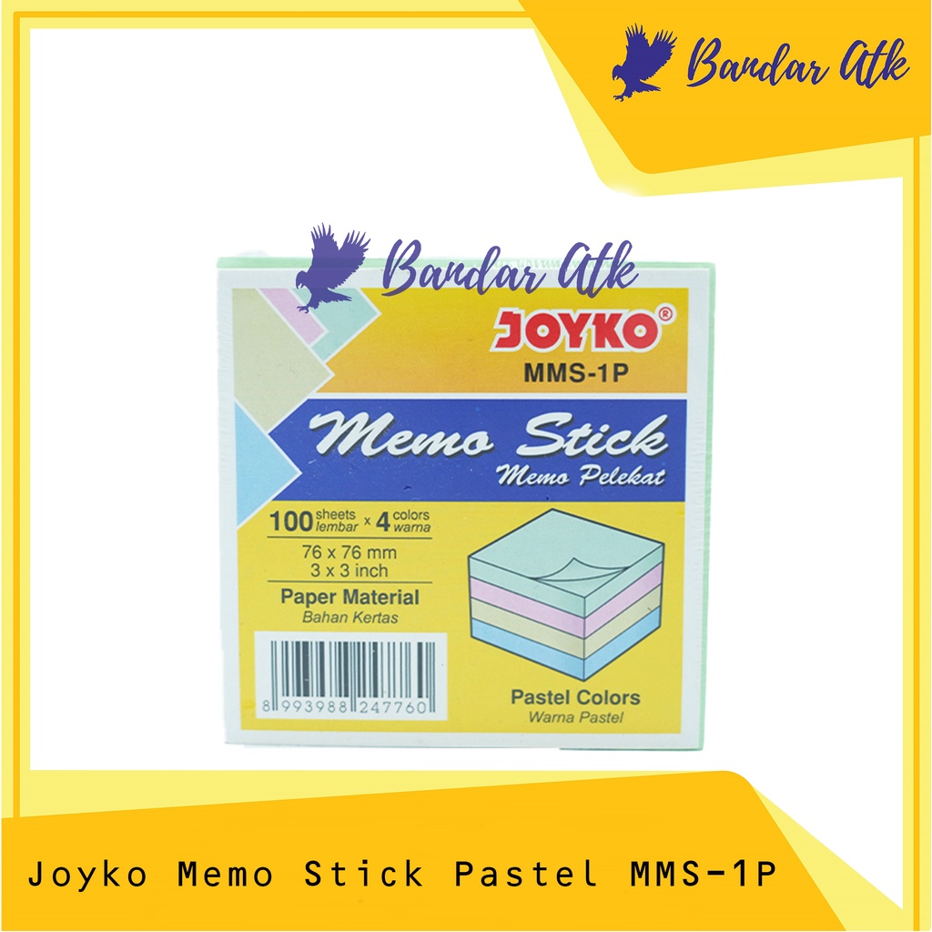 

JOYKO Memo Stick MMS-1P Pastel Sticky Notes Kertas Memo Tempel [1 PAD]