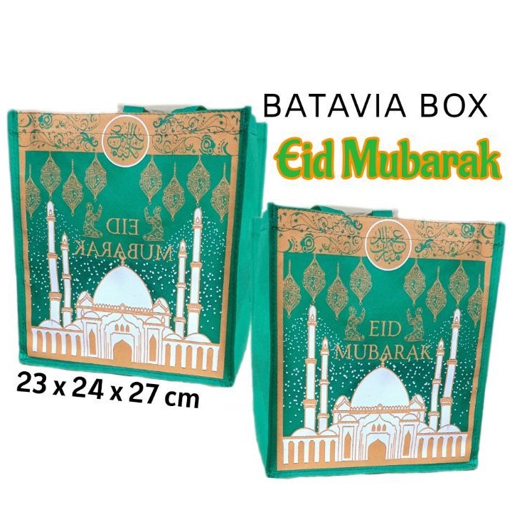 

Goodie bag Lebaran 23x24x27 Eid Mubarak Hijau