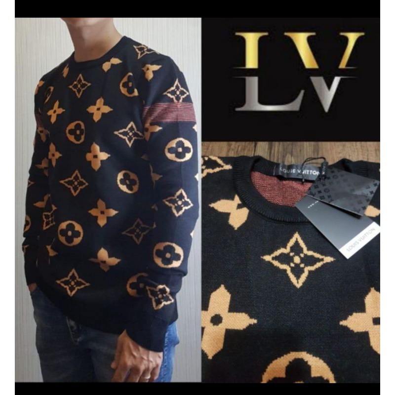 sweater pria LV 1:1 lenggan panjang motiv  quality premium