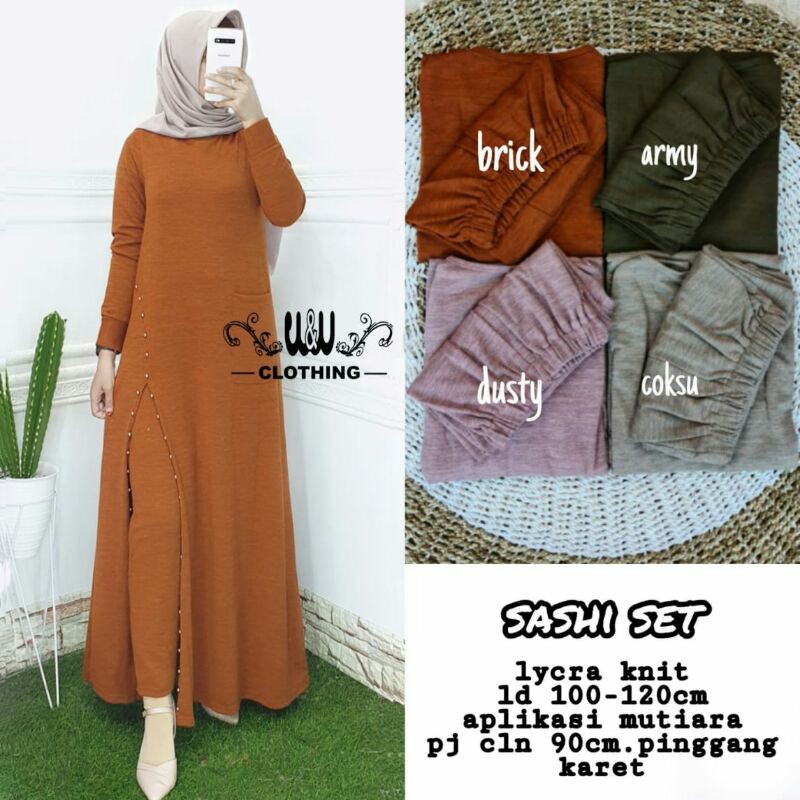 Sashi Set - Fashion Muslim Perempuan Atasan Tunik Dewasa Syari Murah Cantik
