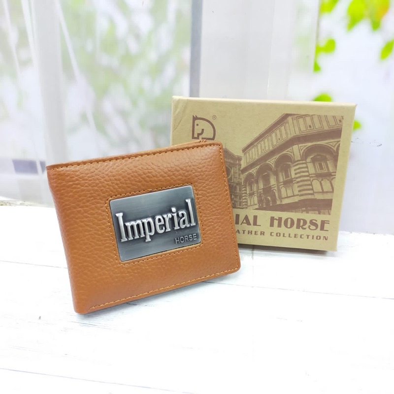 (DOMPETMURAHSTUFF) Dompet Kulit Asli. Dompet Pria Kulit. Dompet Imperial Horse logo timbul Motif B