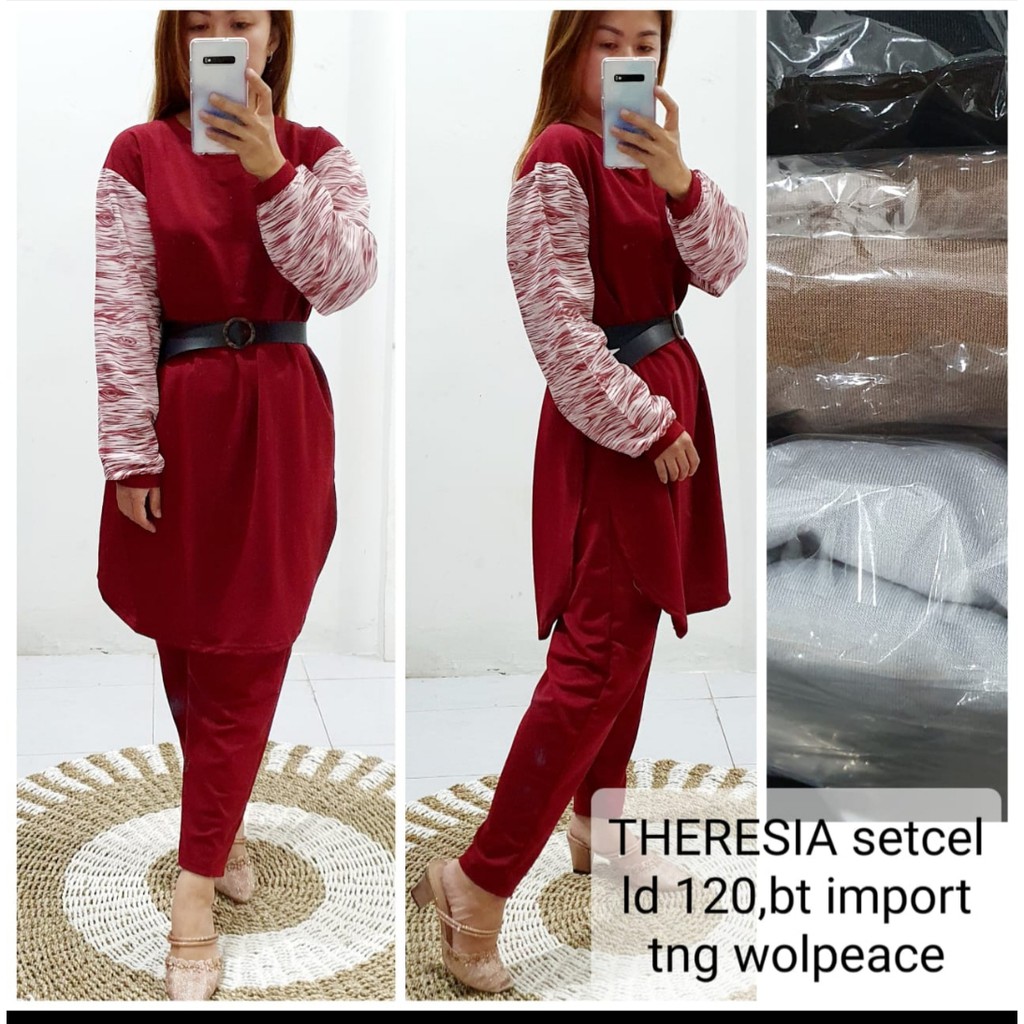 Setcel Theresia Jumbo Babyterry Halus LD 120 Kombinasi Tangan Wolpeach