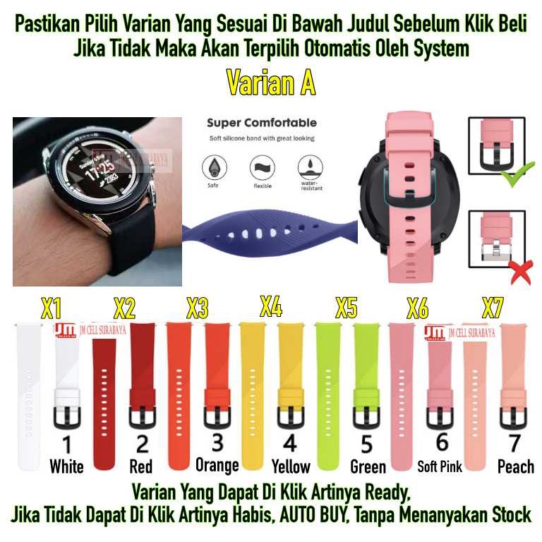 Tali Silikon Sports Strap Band - Samsung Galaxy Watch 42mm - Active 1 2 40mm 44mm - Amazfit BIP 20mm