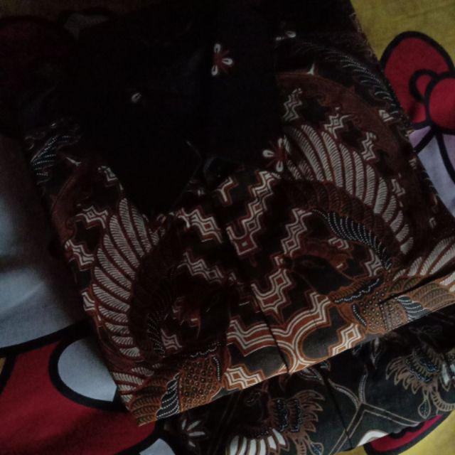 (1kg=4pcs) Kemeja Batik Lengan Panjang Batik Ori Nareswari Galing Biru Batik Solo Seragam Batik