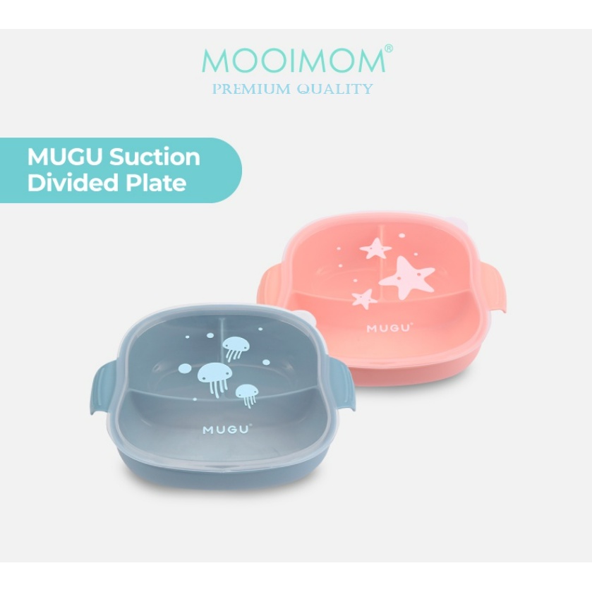 MUGU Sendok Makan Bayi &amp; Tempat Makan Bayi MUGU Sensoric Spoon &amp; Fork / Baby Feeding Suction Divided Plate - Mpasi Peralatan Makan Bayi Sendok dan Garpu CBKS
