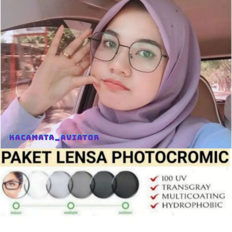 Kacamata Photocromic Wanita Antiradiasi Kacamata Fashion Photocromic Kacamata Besi