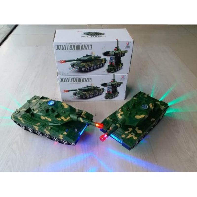 mainan combat tentara tank robot (free baterai)