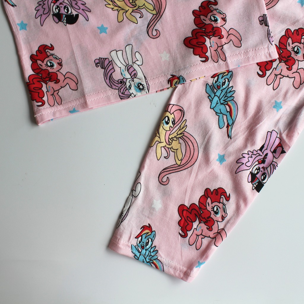 Piyama anak bahan katun import Piyama anak tangan pendek murah Baju tidur anak gambar unicorn lucu