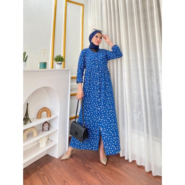 Gamis Full Kancing Motif By Rivco // Dress Rayon Eksklusif // Dress Rayon Motif