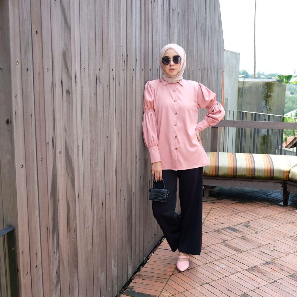 Ahladita Shirt/Kemeja Atasan Lilac/Atasan Lilac/Blouse Lilac/Shirt Wanita All Size/Blouse Lilac